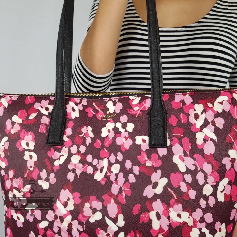 Kate Spade Nyssa Lane Cherry Floral Tote NWT Bag - Picture 5 of 8